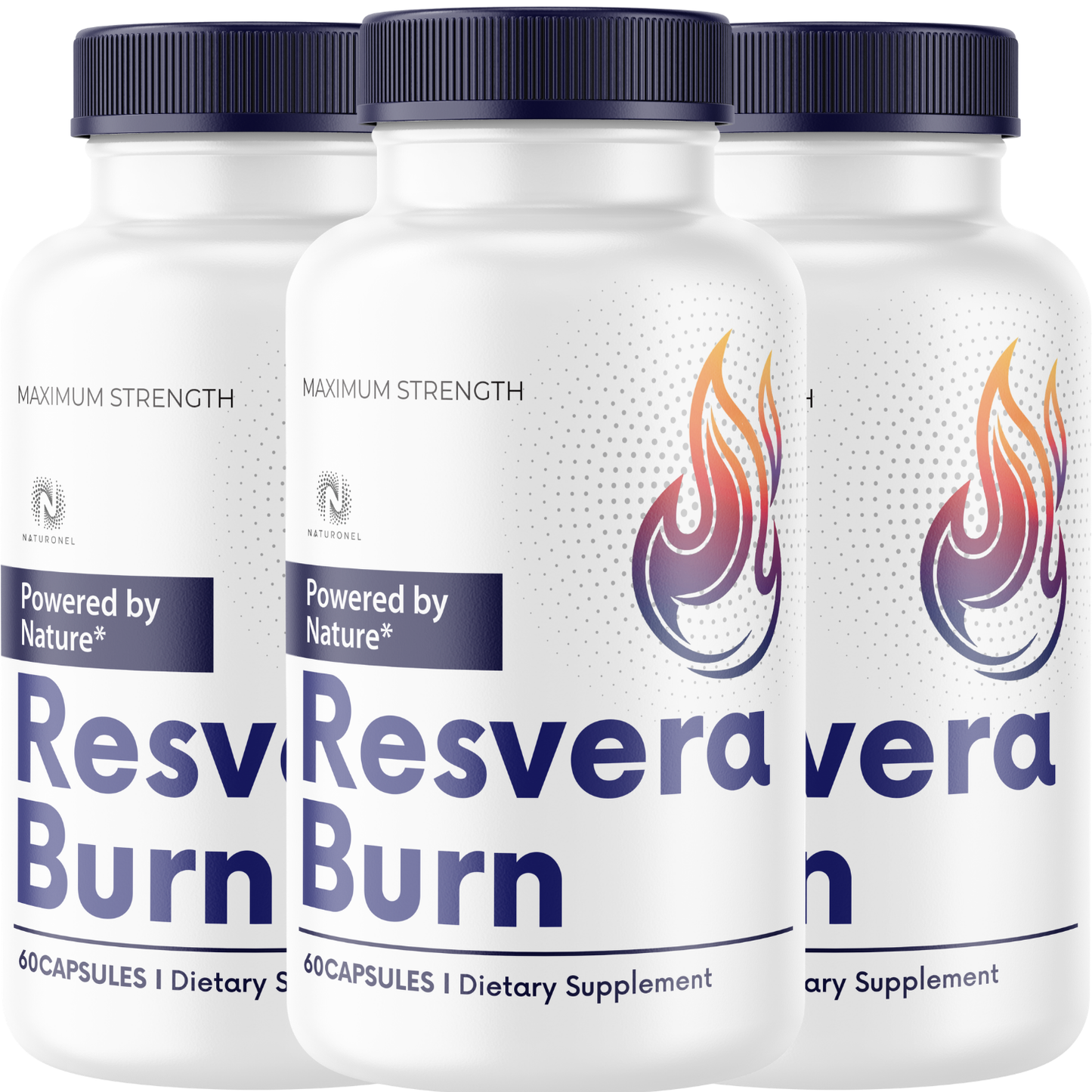 Resvera Burn (3 Pack)  – Advanced Thermogenic Weight Management Formula with Raspberry Ketones, African Mango, Green Tea Extract & Apple Cider Vinegar – Metabolism & Energy Support