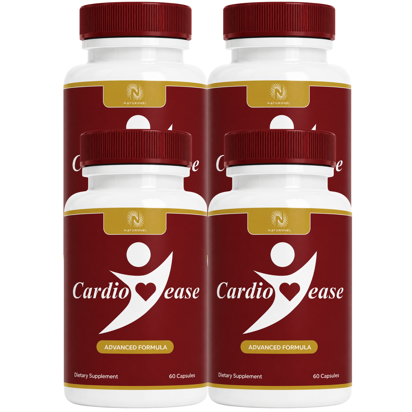 Cardio Ease (4 Pack) Advanced Multi-Ingredient Formula with Vitamins, Minerals & Botanical Extracts, Daily Dietary Supplement with Vitamin C, Vitamin E, Chromium, Alpha Lipoic Acid & L-Taurin