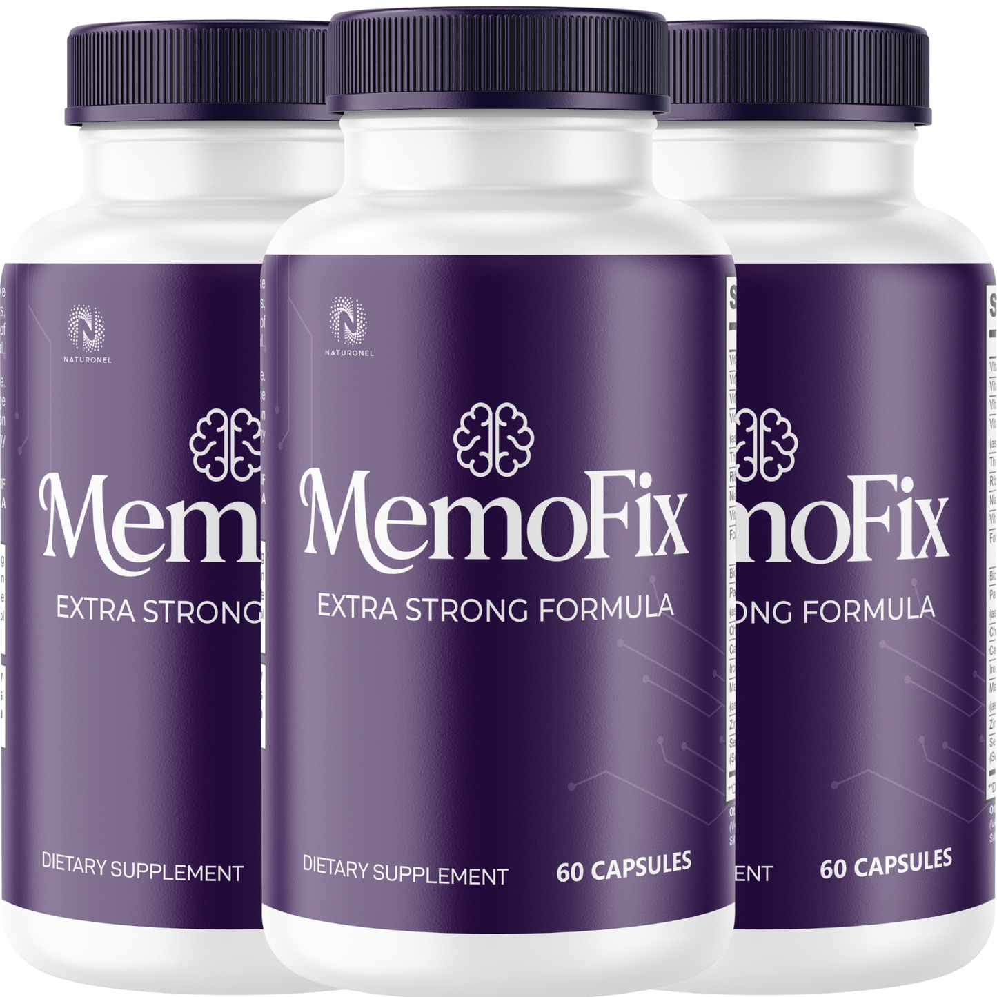 MemoFix (3 Pack) Brain Supplement – Memory & Cognitive Support Formula with Vitamins, Minerals & Botanical Ingredients – Focus & Mental Clarity Supplement