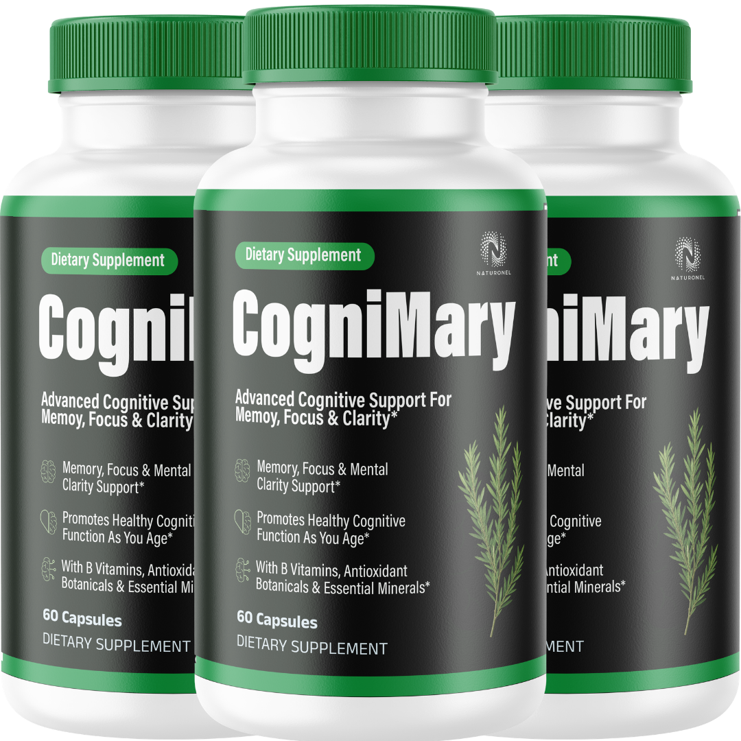 CogniMary Advanced Brain Support Supplement (3 Pack) – Memory, Focus & Mental Clarity Formula with DMAE, Huperzine A, GABA, B Vitamins & Antioxidants