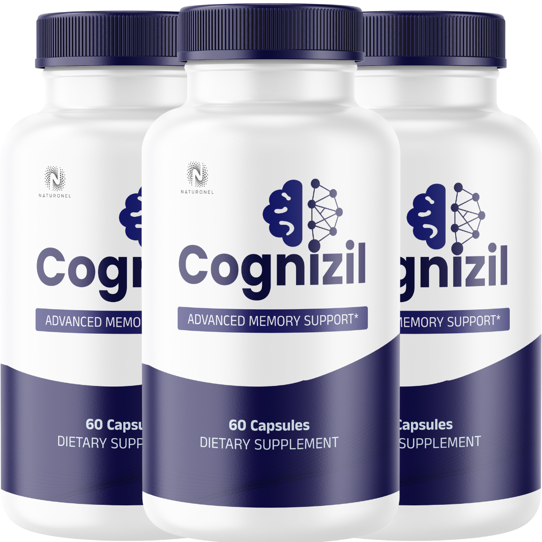 Cognizil Advanced Memory Support Supplement (3 Pack) – Brain Health, Focus & Cognitive Function with DMAE, Bacopa Monnieri, L-Glutamine & Grape Seed Extract