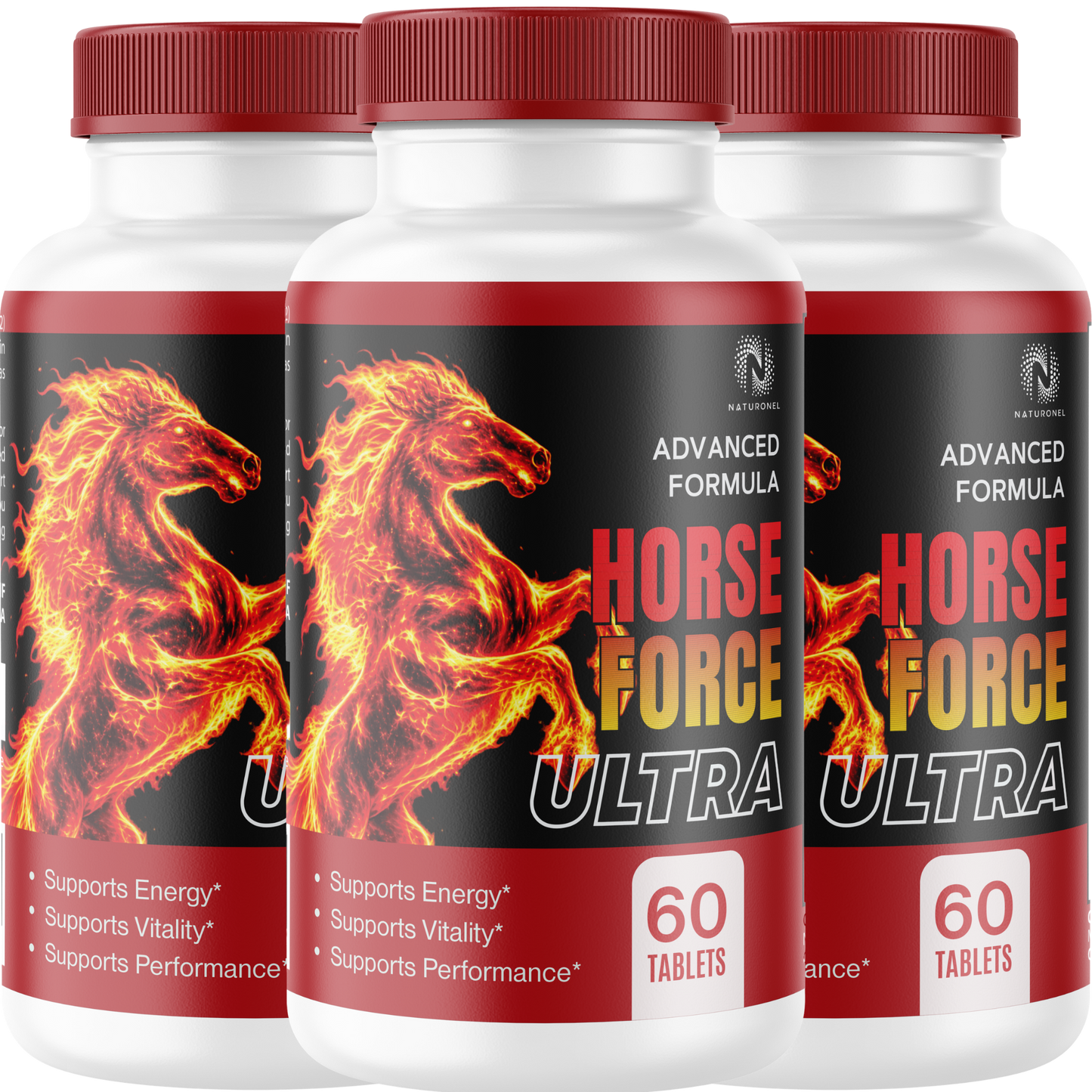 Horse Force Ultra (3 Pack) Supplement for Men - Longjack, Maca, L-Arginine, Ginseng & Tribulus Blend with Zinc - Daily Vitality, Energy & Performance Support