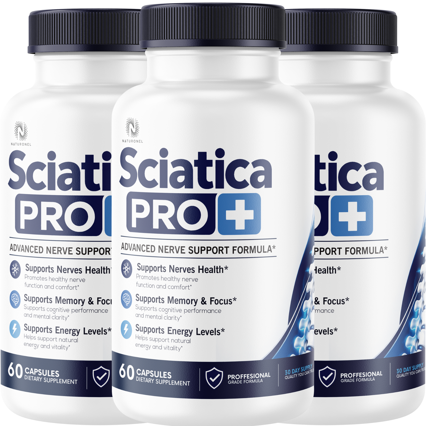 Sciatica Pro+ Advanced Nerve Support Supplement with Turmeric, Glucosamine, Chondroitin, Boswellia, MSM, Ginger & BioPerine®, Joint & Nerve Health Formula