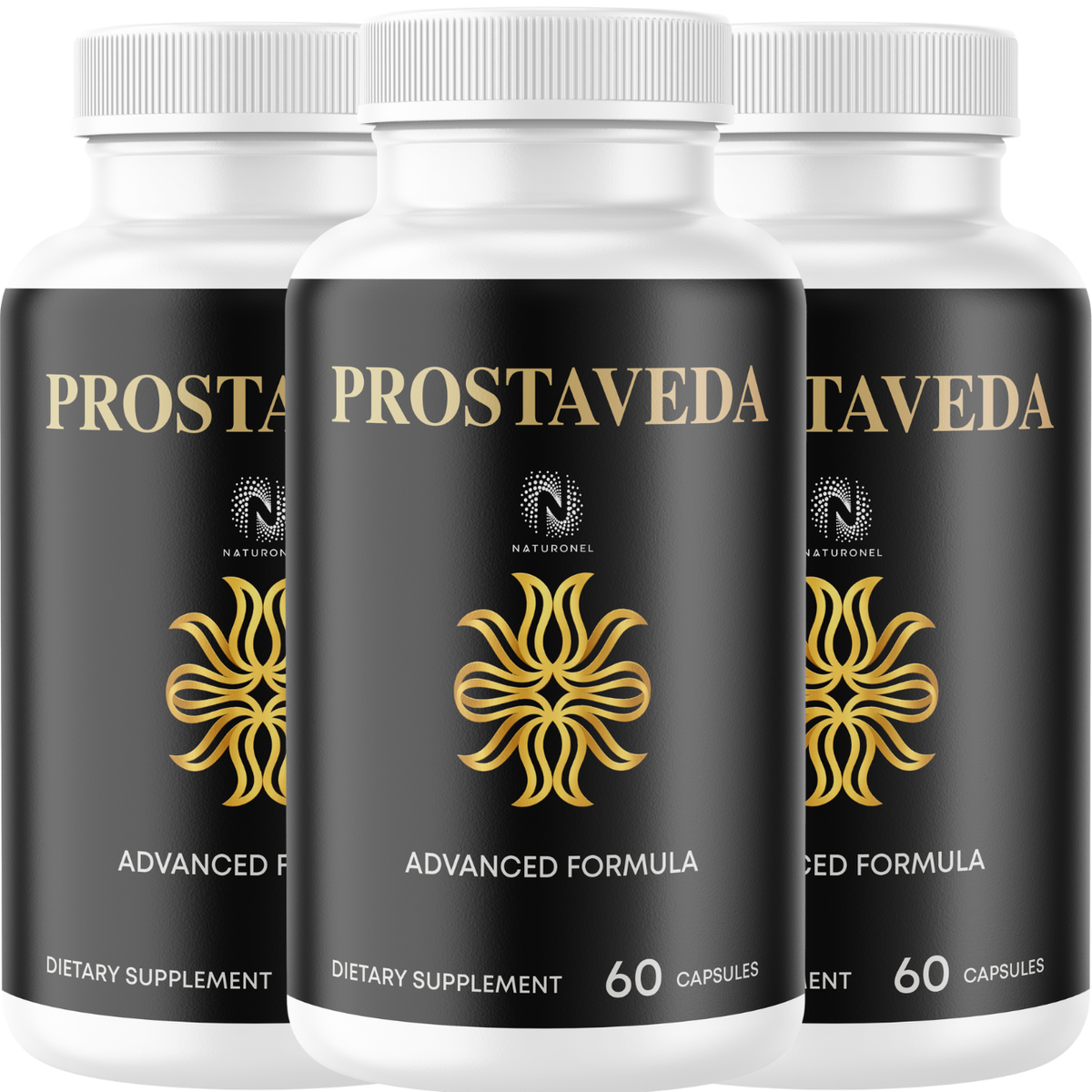 Prostaveda (3 Pack) Prostate Support Capsules for Men – Saw Palmetto, Pygeum, Plant Sterols, Zinc, Selenium, Green Tea, Reishi & Shiitake