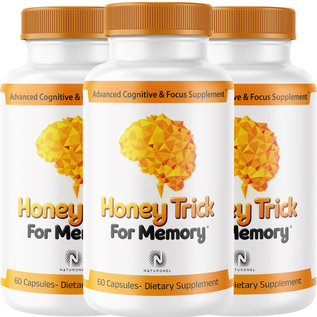 Honey Trick for Memory (3 Pack) – Premium Brain, Memory & Focus Support Supplement with DMAE, Choline & Herbal Blend