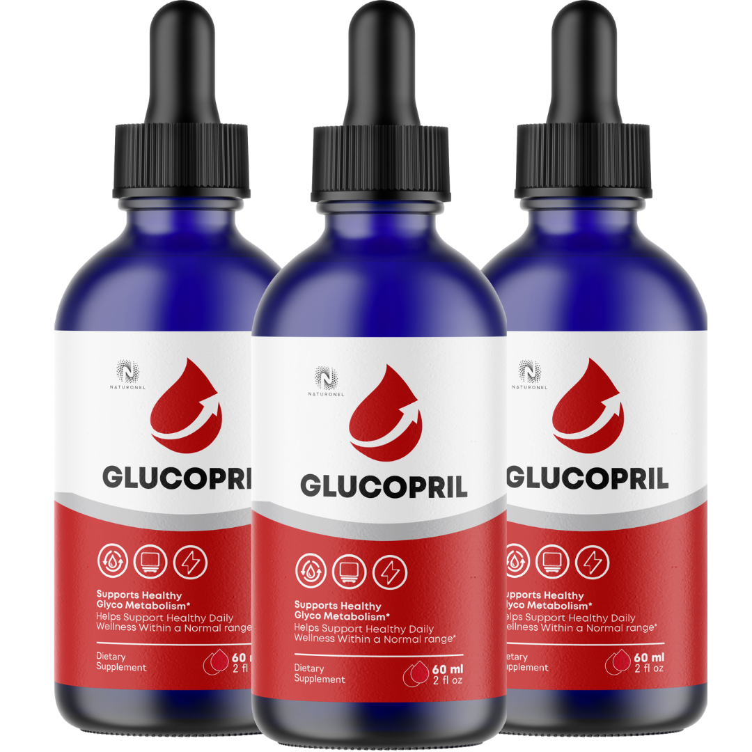 Glucopril Drops (3 Pack) – Daily Metabolism Support Formula with L-Arginine, L-Glutamine & L-Tryptophan