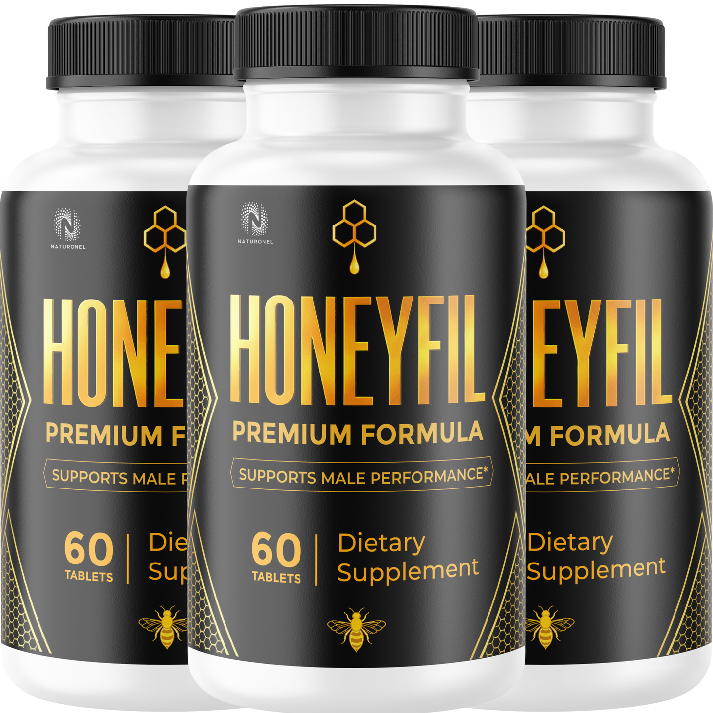 Honeyfil Premium Formula for Men – Male Performance Supplement with Tongkat Ali, Maca Root, L-Arginine, Tribulus, Muira Puama, Ginseng & Zinc