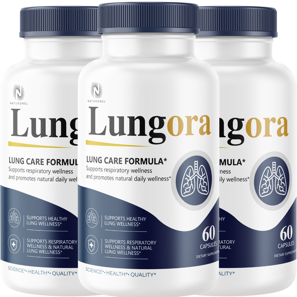 Lungora Lung Wellness Complex (3 Pack) – Advanced Respiratory Support with Elderberry, Echinacea, Vitamin C, Zinc, Turmeric & Garlic