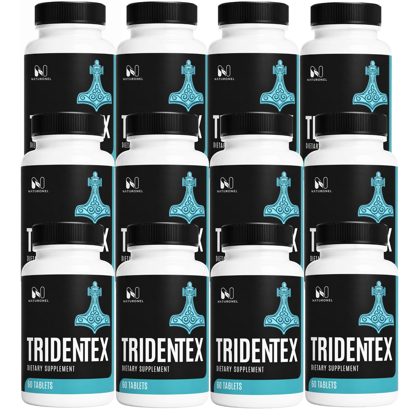 Tridentex Men's Herbal Supplement – Longjack, Maca, L-Arginine, Panax Ginseng, Tribulus, Pumpkin Seed, Zinc & Boron Complex - 12 Bottle