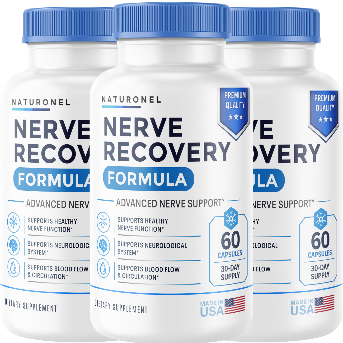 Nerve Recovery Formula (3 Pack) – Advanced Nerve Support Supplement with Turmeric, Glucosamine, Boswellia, Ginger, MSM & BioPerine® – Supports Healthy Nerve Function, Neurological Health & Circulation