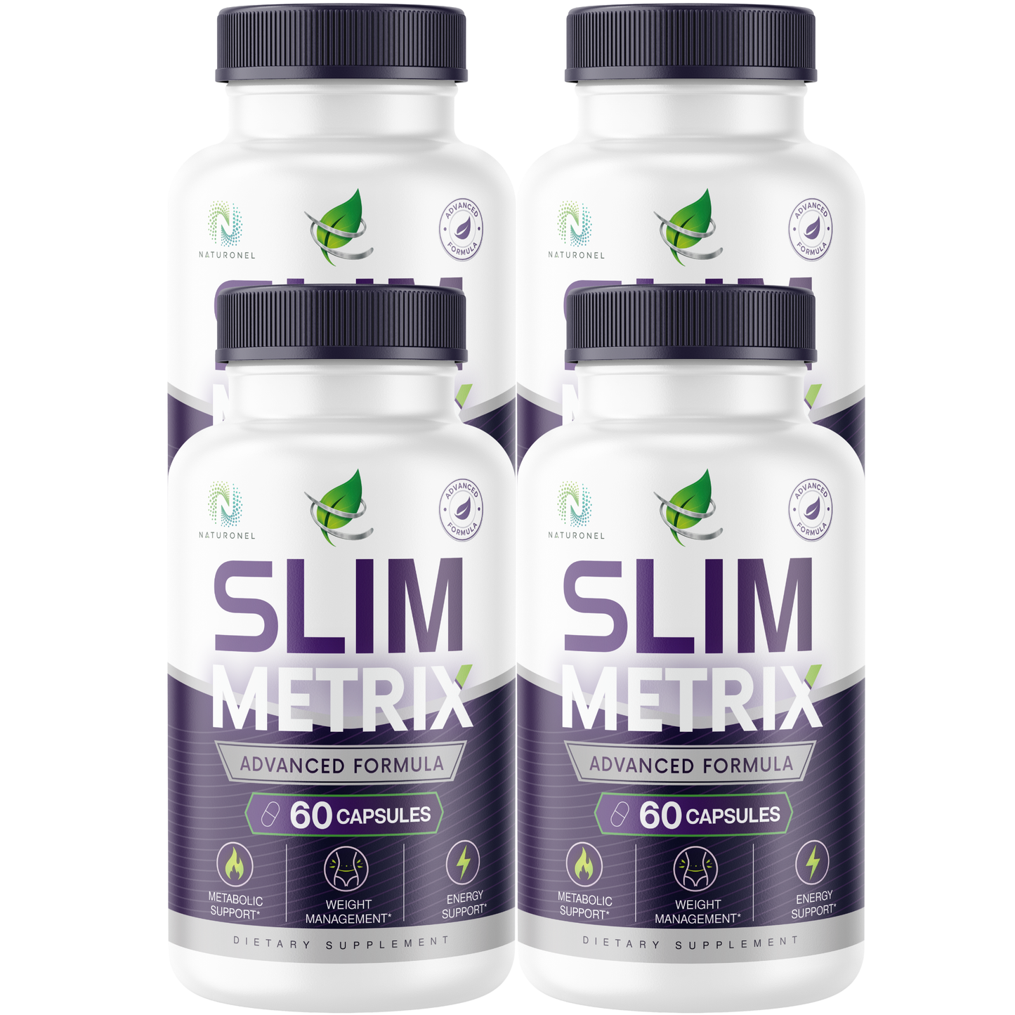 Slim Metrix Advanced (4 Pack) Weight Management Formula – Raspberry Ketones, African Mango, Apple Cider Vinegar, Green Tea Extract & Kelp, Metabolic Support Supplement, Energy Support