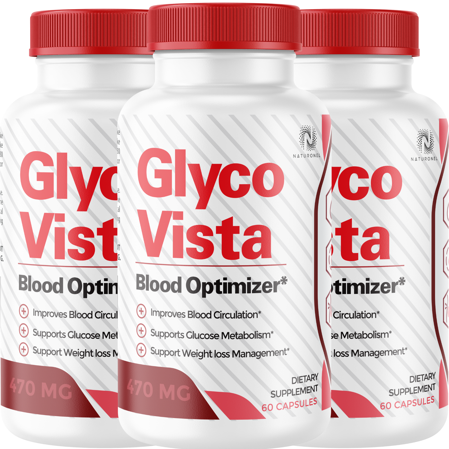 Glyco Vista (3 Pack) Blood Optimizer Supplement – Glucose Metabolism & Healthy Blood Circulation Support, Alpha Lipoic Acid, Chromium, Banaba, Bitter Melon, Cinnamon & Gymnema