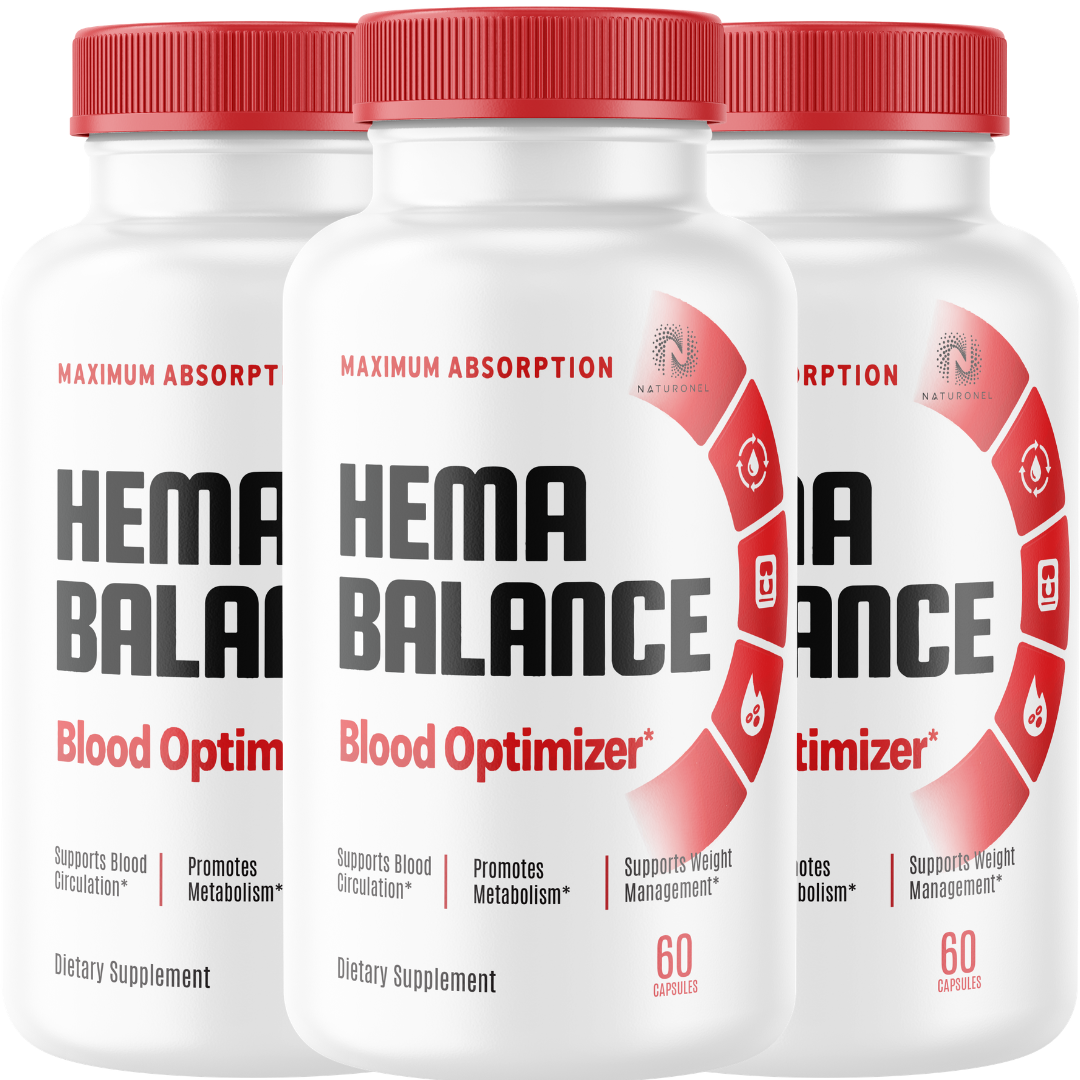 Hema Balance Maximum Absorption Formula (3 Pack) – Blood Optimizer Supplement for Healthy Circulation, Metabolism & Weight Management with Chromium & Botanical Extracts