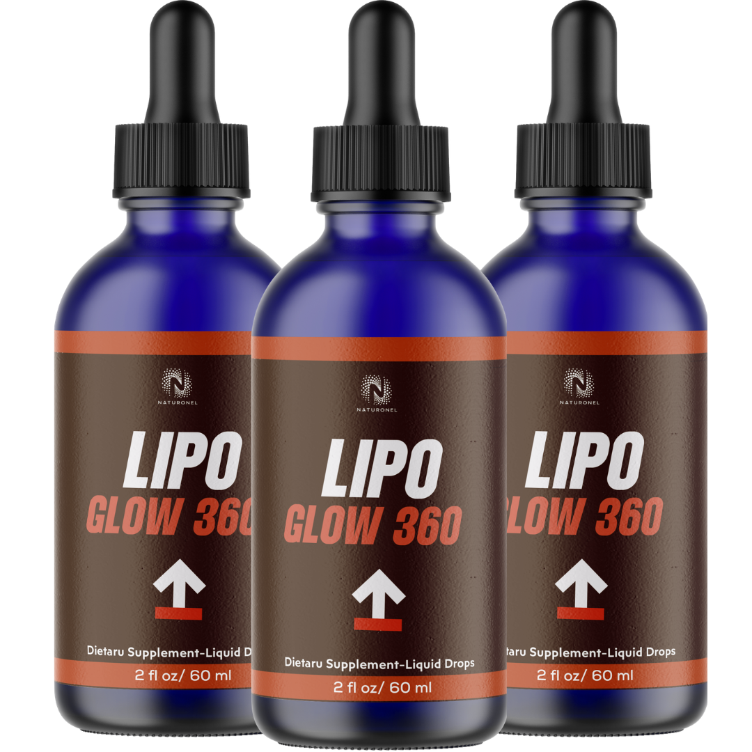 Lipo Glow 360 Drops (3 Pack) – Advanced Liquid Amino Acid Formula – L-Arginine, L-Glutamine & L-Tryptophan