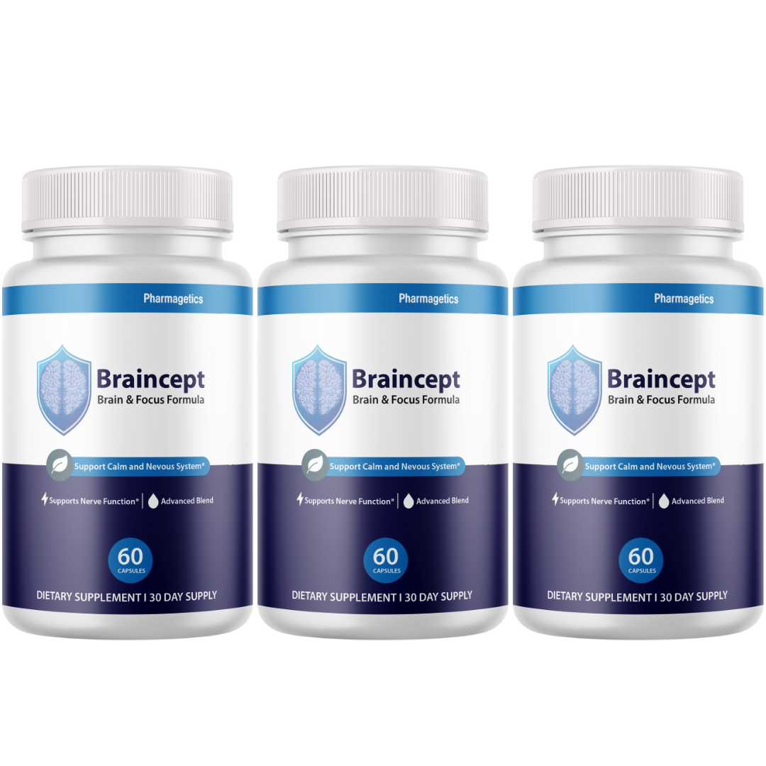 Braincept Brain & Focus Formula, Calm Nervous System Support 60 Capsules