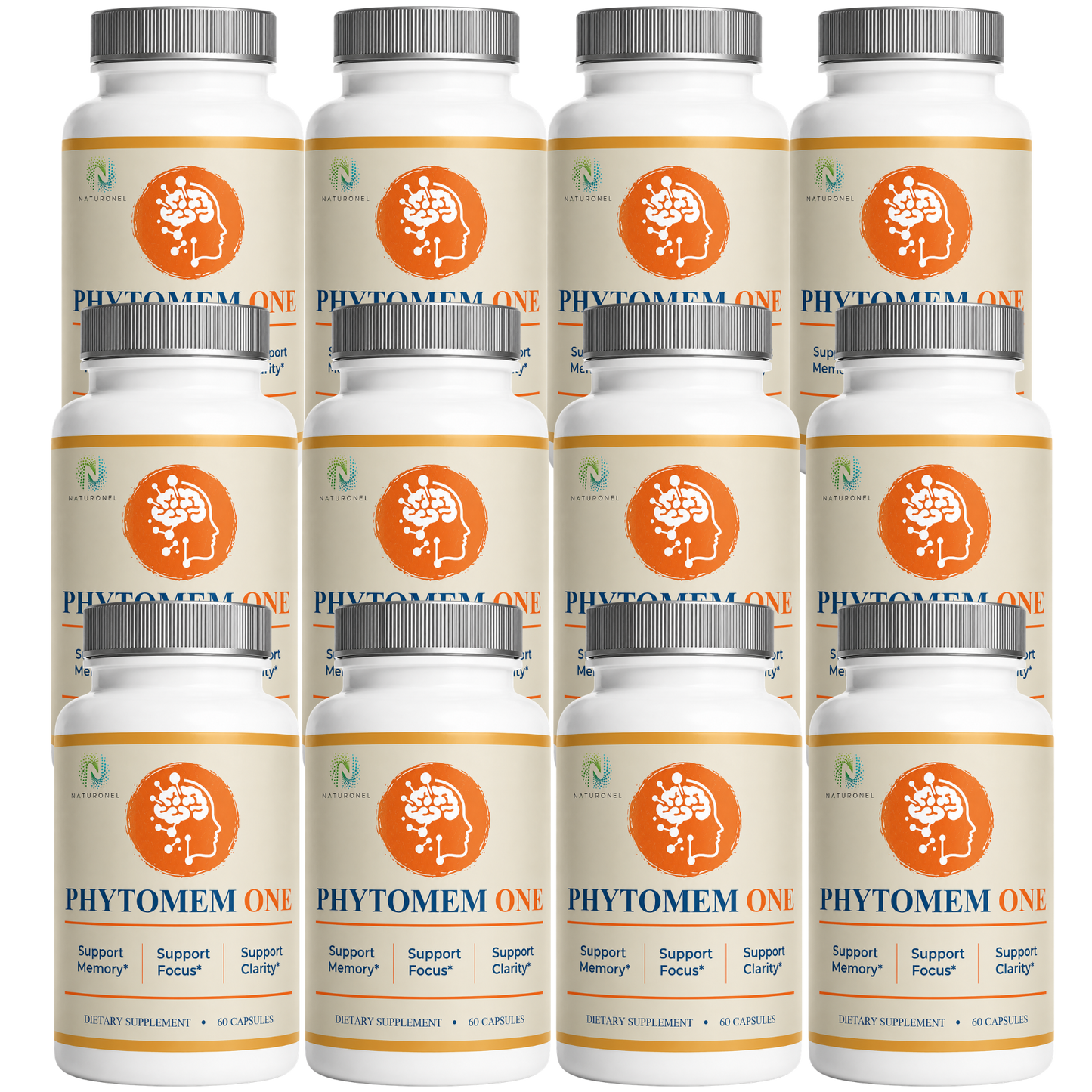 Phytomem One – Memory & Focus Supplement with Nootropic Brain Support Formula, Supports Memory, Focus & Mental Clarity, Cognitive Wellness Supplement - 12 Bottle