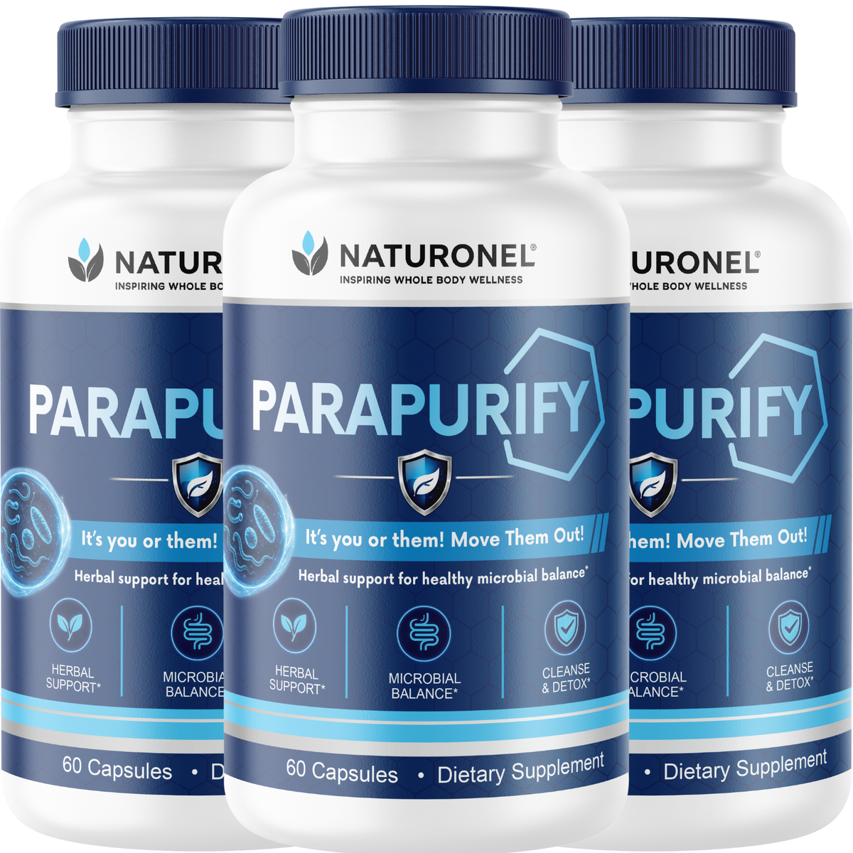 ParaPurify Herbal Cleanse Supplement for Adults – Microbial Balance & Digestive Wellness Formula with Black Walnut, Psyllium Husk, Chlorella, Ginger & Papaya