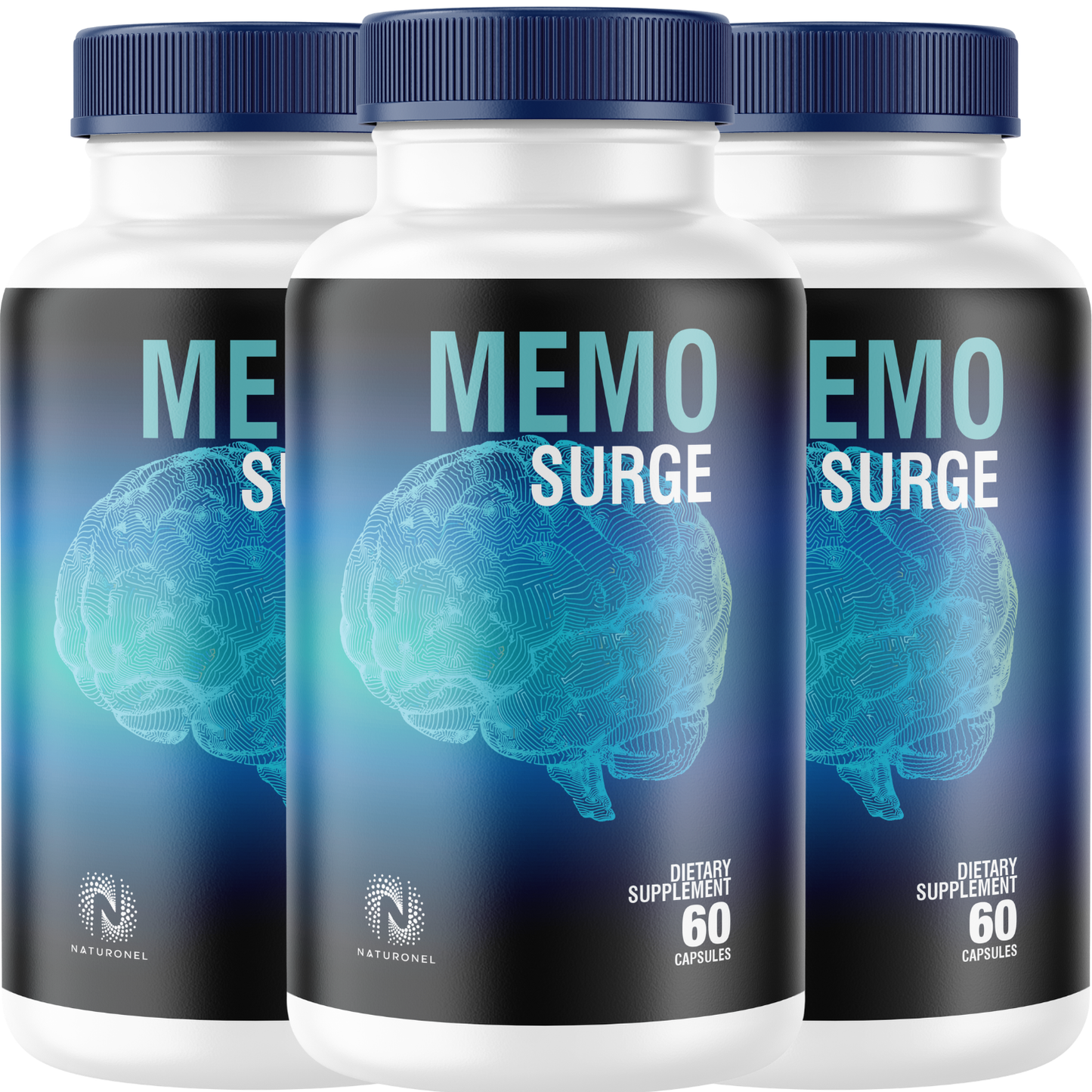 Memo Surge (3 Pack) – Advanced Nootropic Brain Supplement for Memory, Focus & Mental Clarity – Cognitive Support Formula with DMAE, Bacopa, Huperzine A, Phosphatidylserine, GABA & Vitamins