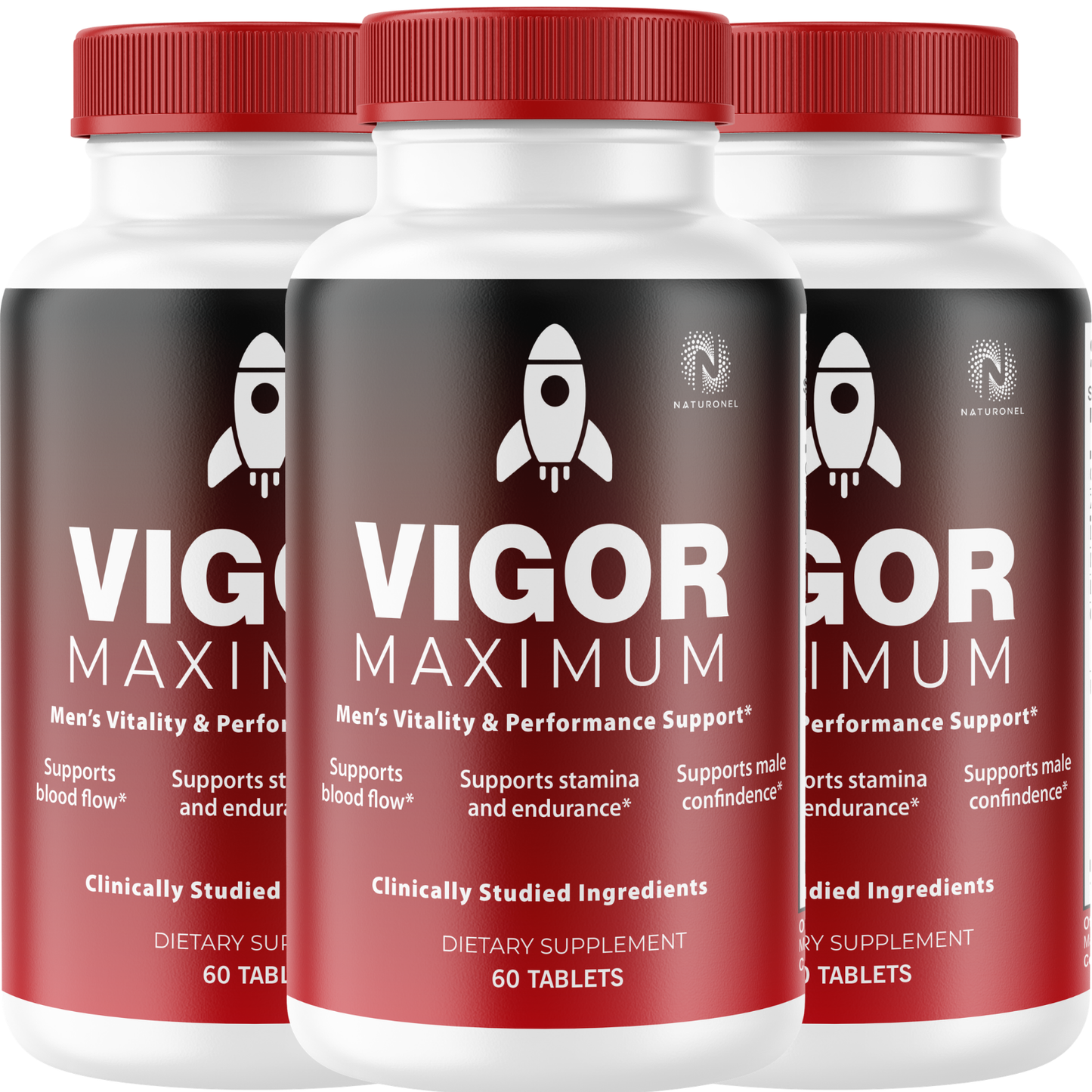 Vigor Maximum (3 Pack) Premium Men's Vitality Formula – Clinically Studied Ingredients with Longjack, Maca, L-Arginine & Zinc