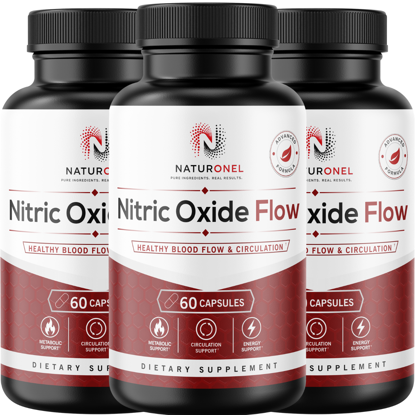 Nitric Oxide Flow Supplement (3 Pack) – L-Arginine, L-Citrulline & Beta-Alanine Formula for Healthy Blood Flow, Circulation & Energy Support – Nitric Oxide Booster