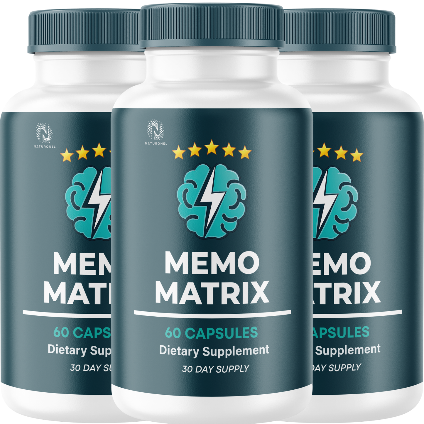 Memo Matrix (3 Pack) Brain Supplement – Memory & Focus Formula with DMAE, Bacopa, Phosphatidylserine, Huperzine A, DHA, Vitamins & Minerals – Cognitive Wellness Support