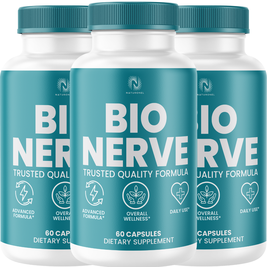 Bio Nerve Advanced Nerve Support Formula (3 Pack) – Turmeric, Glucosamine, Chondroitin, Frankincense, Ginger, MSM, BioPerine & Quercetin – Overall Wellness Support