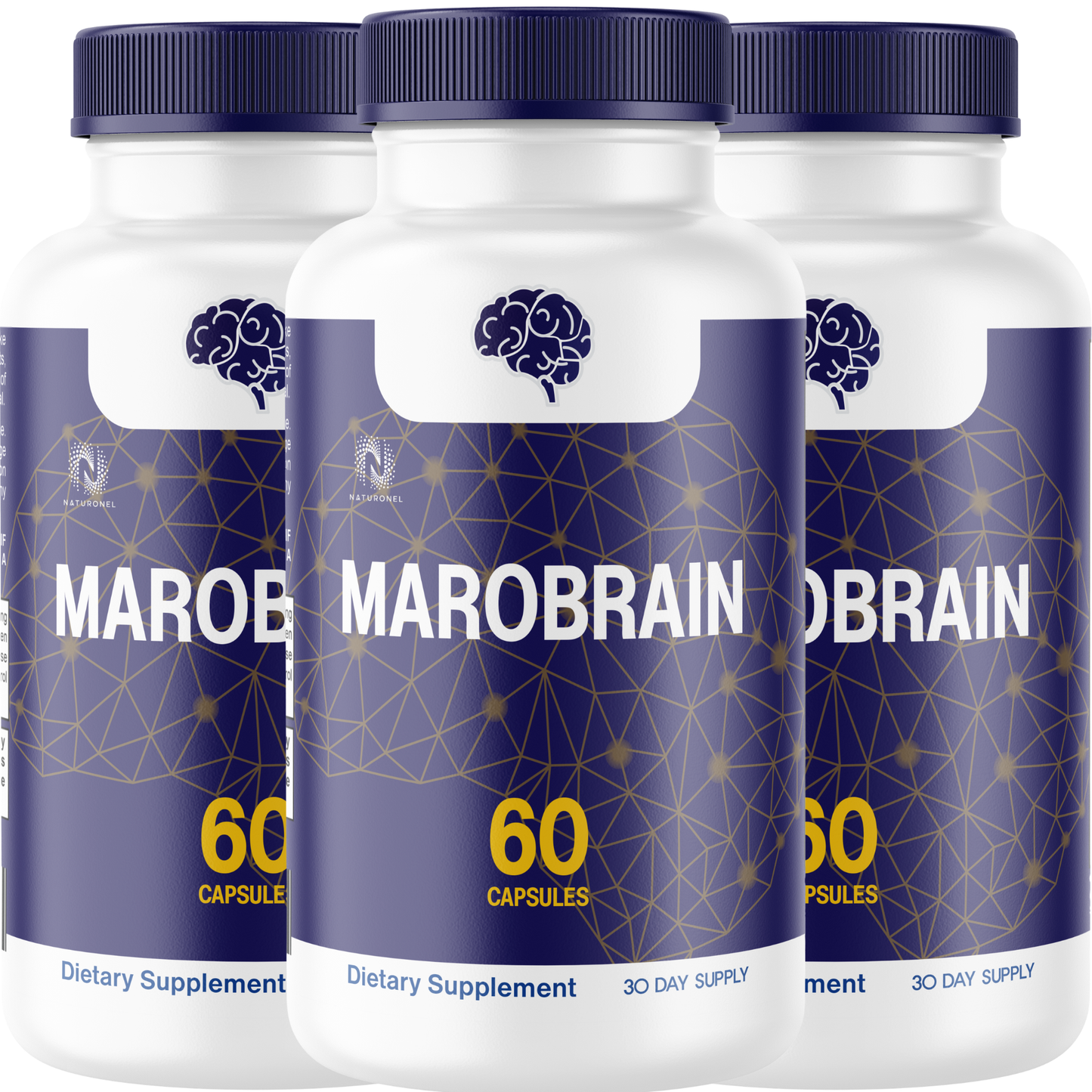 MAROBRAIN Brain Supplement – Advanced Nootropic Formula with DMAE, Bacopa, Huperzine A, GABA, DHA, L-Glutamine & Essential Vitamins – Memory, Focus & Mental Clarity Support