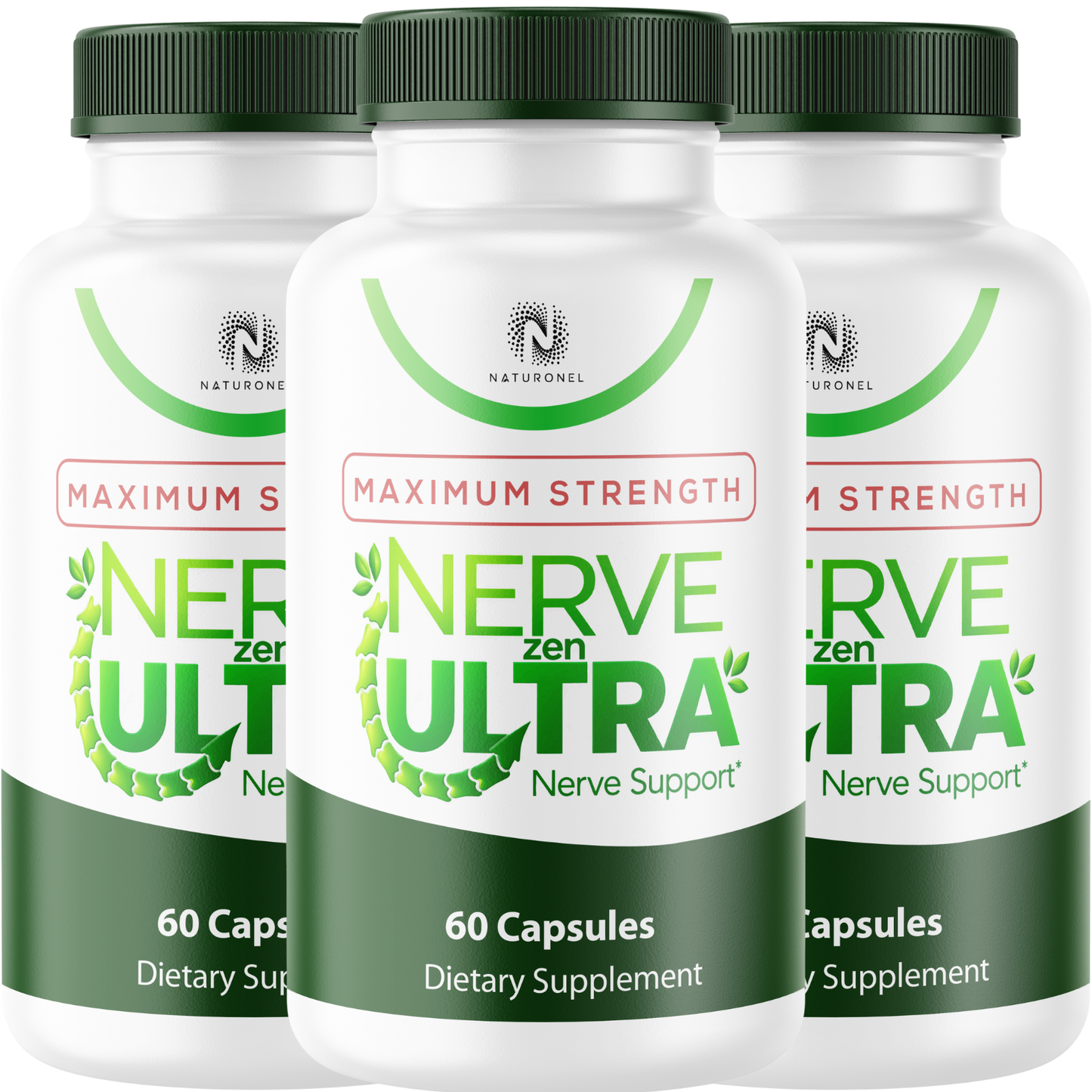 NerveZen Ultra (3 Pack) Maximum Strength Nerve Support Supplement – Premium Botanical Formula with Turmeric, Glucosamine Sulfate, Ginger Root, Boswellia, Chondroitin & BioPerine