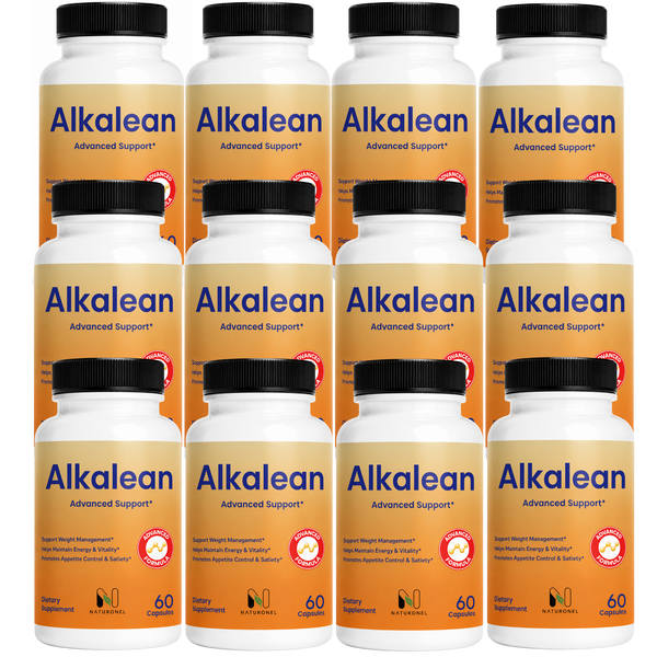 Alkalean Advanced Support Formula – Weight Management Supplement with Botanical Ingredients, Supports Energy & Vitality, Appetite Control & Satiety Support, Dietary Supplement - 12 Bottle