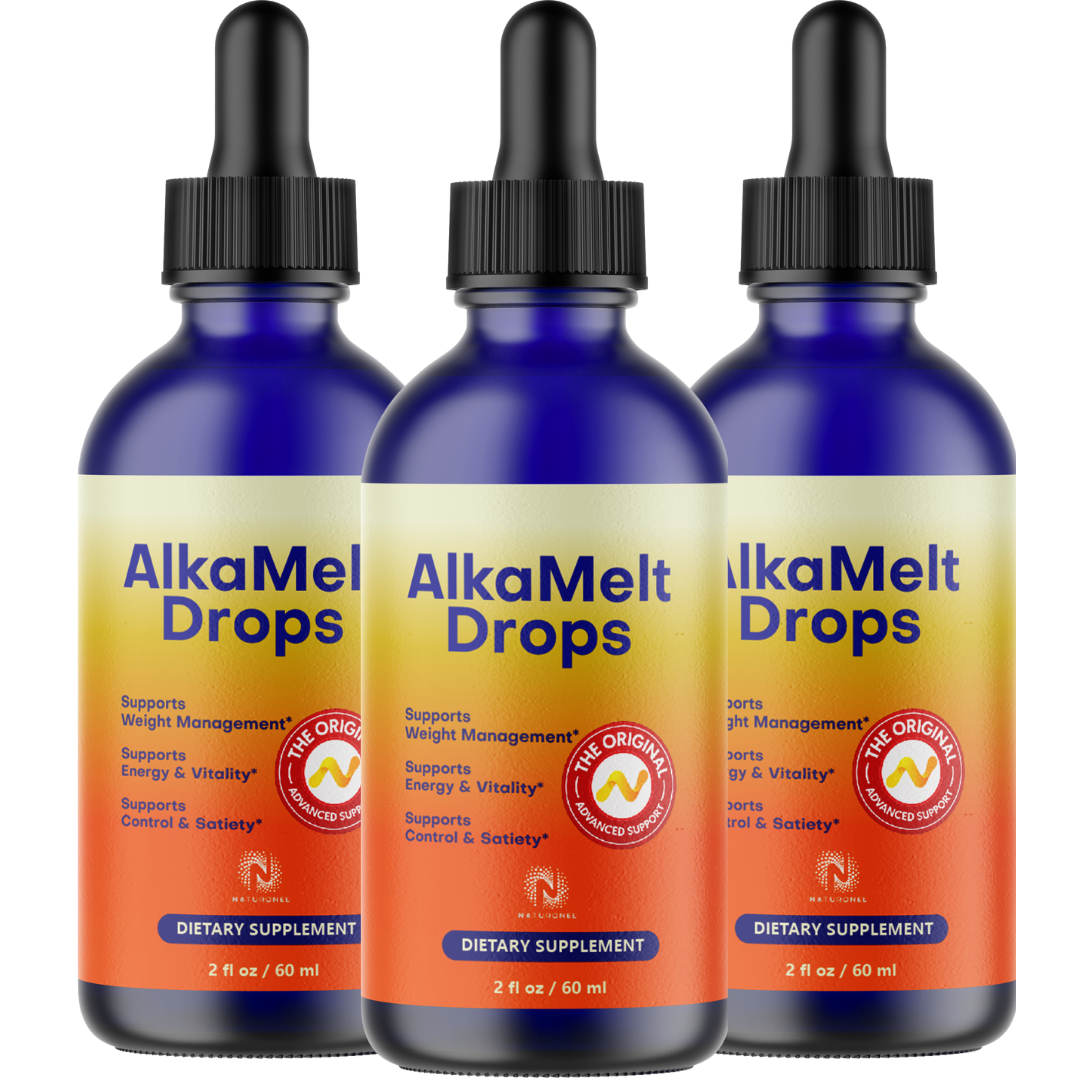 AlkaMelt Drops (3 Pack)  – Liquid Dietary Supplement for Weight Management & Energy Support – L-Arginine HCl, L-Glutamine & L-Tryptophan