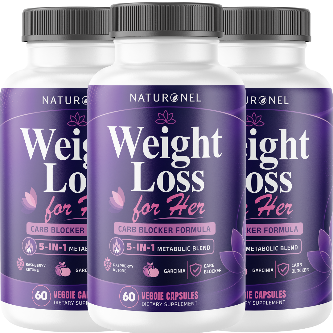 Weight Loss for Her (3 Pack) – Carb Blocker Formula with Green Coffee Bean, Garcinia Cambogia, Raspberry Ketone, Green Tea & Caffeine – 5-in-1 Metabolic Blend – Women's Dietary Supplement