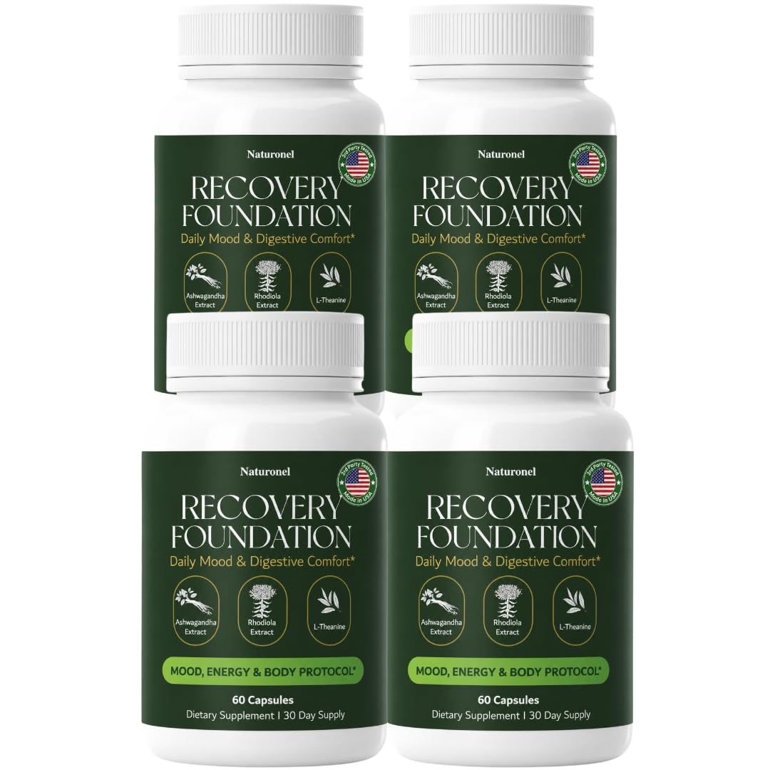 Zafira Organics Recovery Foundation Capsules (4 Bottles) Zafira Recovery Foundation Herbal Supplement for Mood Support, Mental Clarity &amp; Daily Wellness