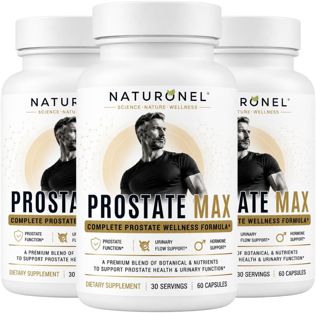 Prostate Max for Men (3-Pack) Advanced Prostate Support with Saw Palmetto 200mg, Pygeum, Plant Sterols, Mushroom Blend, Zinc &amp; Selenium - Supports Urinary Flow, Bladder Health &amp; Prostate Wellness