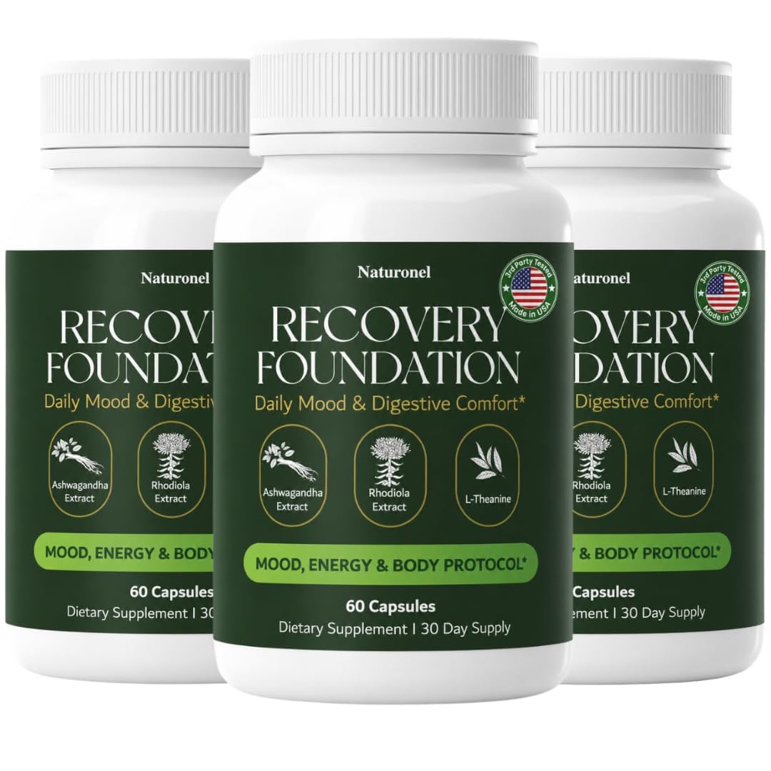 Zafira Organics Recovery Foundation Capsules (3 Bottles) Zafira Recovery Foundation Herbal Supplement for Mood Support, Mental Clarity &amp; Daily Wellness