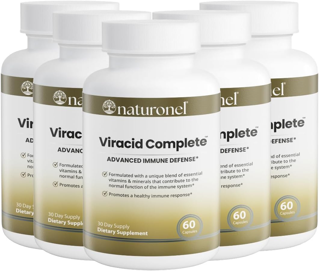 Viracid Complete (5-Pack) Comprehensive Immune Formula with Elderberry, Echinacea, Garlic, Zinc, L-Glutamine &amp; Turmeric 95% Curcuminoids | Premium Supplement, Made in USA, GMP Certified