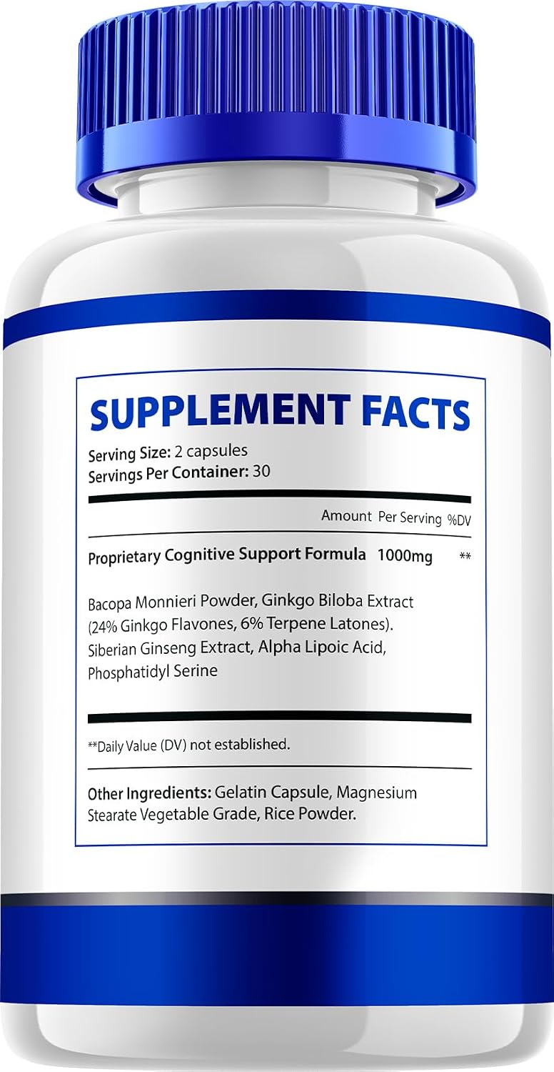 Neuro Clean Supplement Capsules – Neuro Clean Natural Blend Formula Focus Memory Support and Reviews (5 Pack – 300 Capsules)