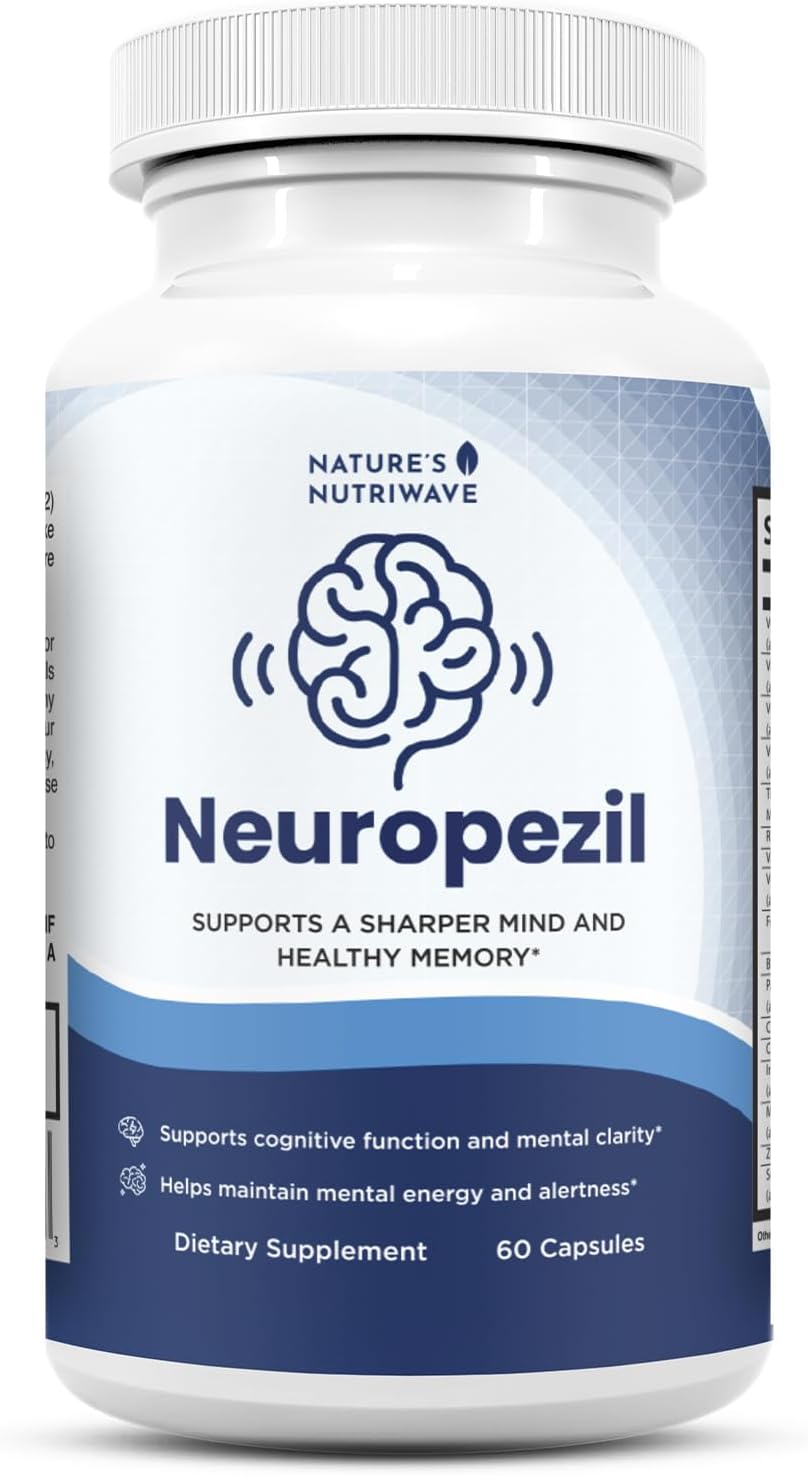 Neuropezil – Natural Multinutrient Formula with Bacopa, Phosphatidylserine &amp; Amino Acids – Non-GMO, Easy-to-Take Capsules, Made in USA, GMP Certified Facility - 60 Count, 30 Servings, 1 Month Supply