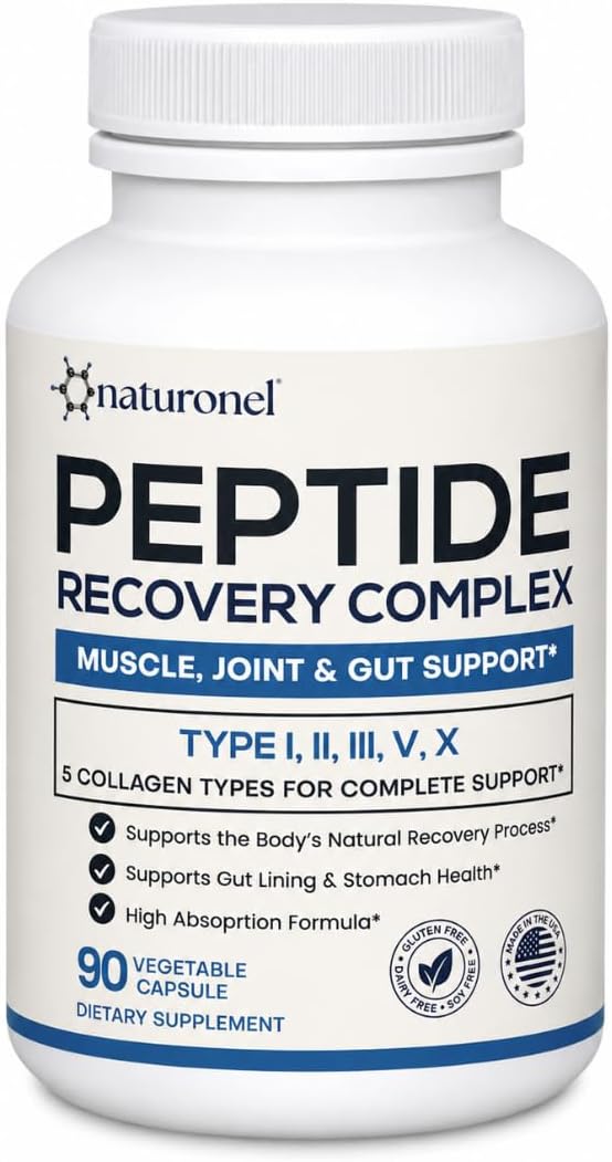 Peptide Recovery Formula - Elite 157 Recovery Complex - Collagen Peptides | Collagen Types i, ii, iii, v &amp; x | Connective Tissue &amp; Mobility Support | Made in USA (1)
