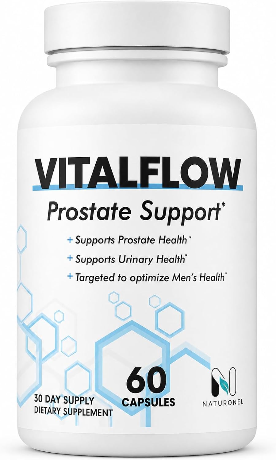 Vitalflow Prostate Support with Saw Palmetto 200mg, Pygeum, Plant Sterols, Mushroom Blend, Zinc &amp; Selenium - Supports Urinary Flow, Bladder Health &amp; Prostate Wellness - 60 Capsules