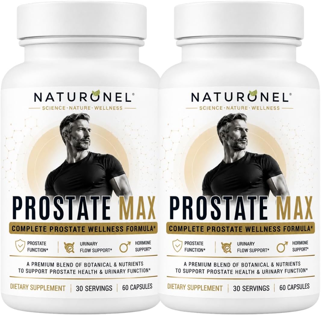 Prostate Max for Men (2-Pack) Advanced Prostate Support with Saw Palmetto 200mg, Pygeum, Plant Sterols, Mushroom Blend, Zinc &amp; Selenium - Supports Urinary Flow, Bladder Health &amp; Prostate Wellness