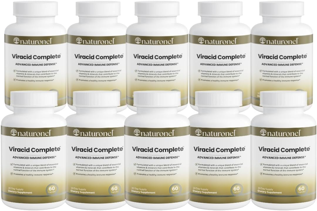 Viracid Complete (10-Pack) Comprehensive Immune Formula with Elderberry, Echinacea, Garlic, Zinc, L-Glutamine &amp; Turmeric 95% Curcuminoids | Premium Supplement, Made in USA, GMP Certified