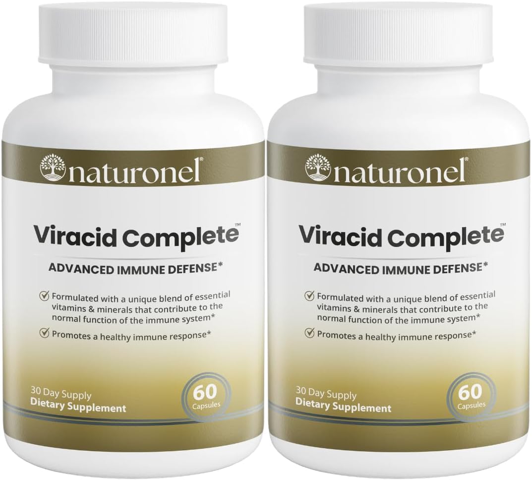 Viracid Complete (4-Pack) Comprehensive Immune Formula with Elderberry, Echinacea, Garlic, Zinc, L-Glutamine &amp; Turmeric 95% Curcuminoids | Premium Supplement, Made in USA, GMP Certified