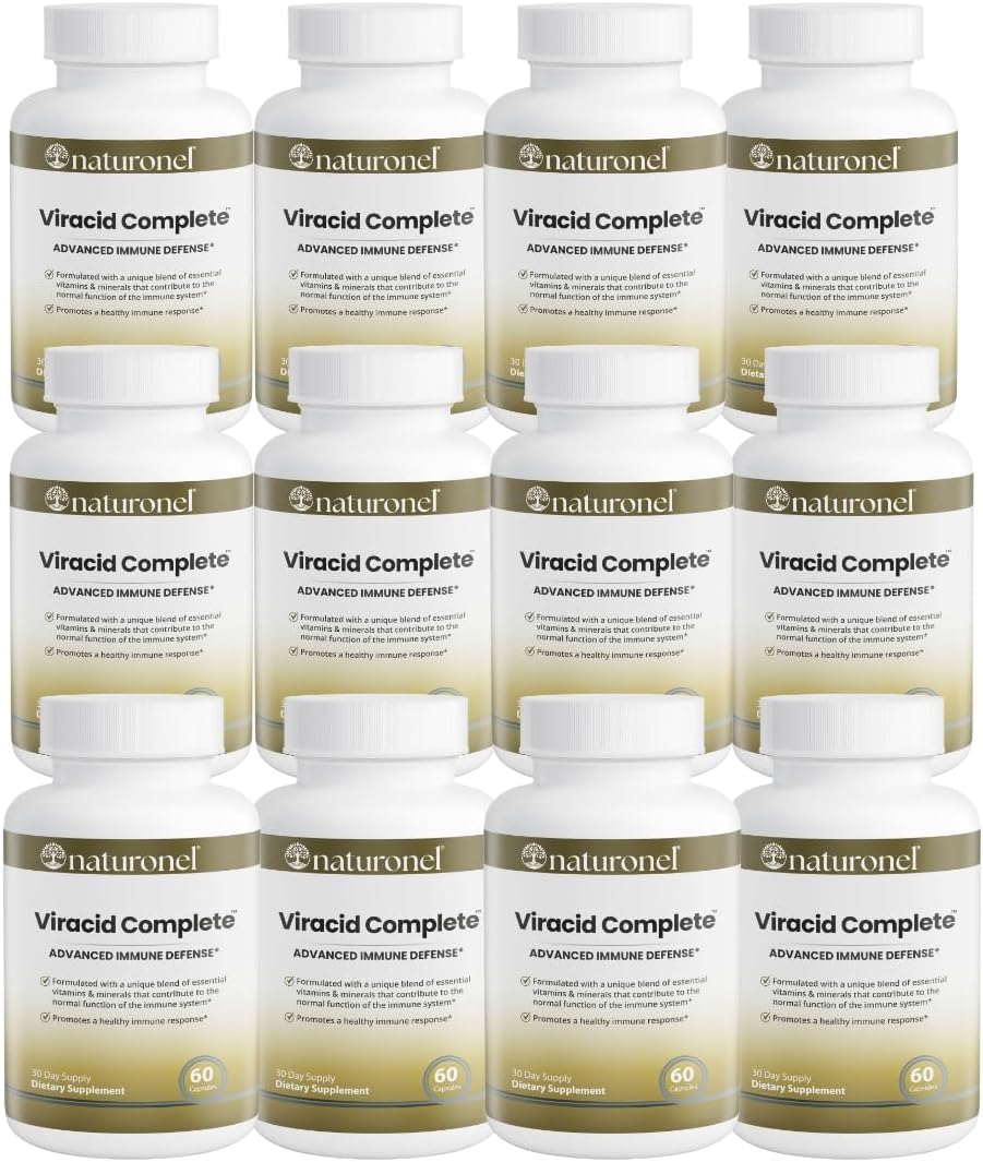 Viracid Complete (12-Pack) Comprehensive Immune Formula with Elderberry, Echinacea, Garlic, Zinc, L-Glutamine &amp; Turmeric 95% Curcuminoids | Premium Supplement, Made in USA, GMP Certified