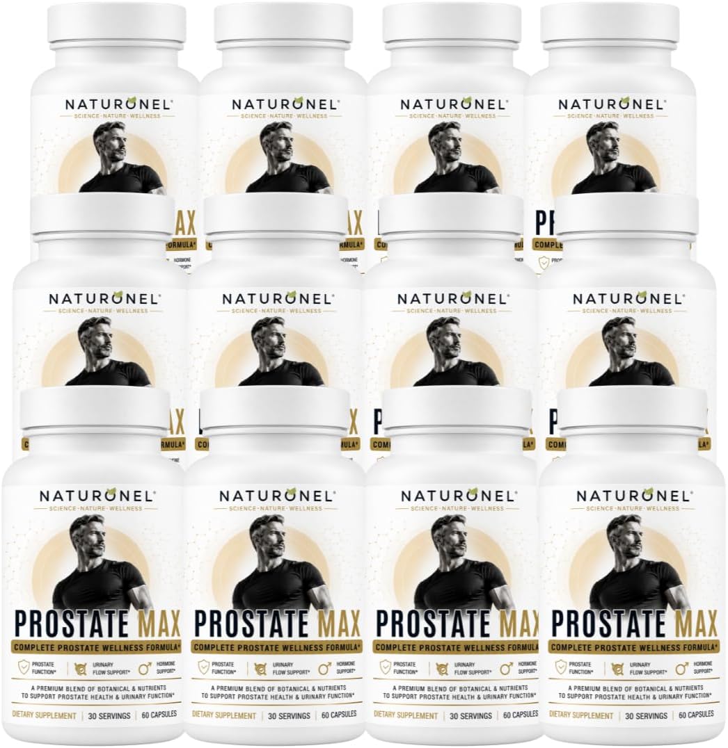 Prostate Max for Men (12-Pack) Advanced Prostate Support with Saw Palmetto 200mg, Pygeum, Plant Sterols, Mushroom Blend, Zinc &amp; Selenium - Supports Urinary Flow, Bladder Health &amp; Prostate Wellness