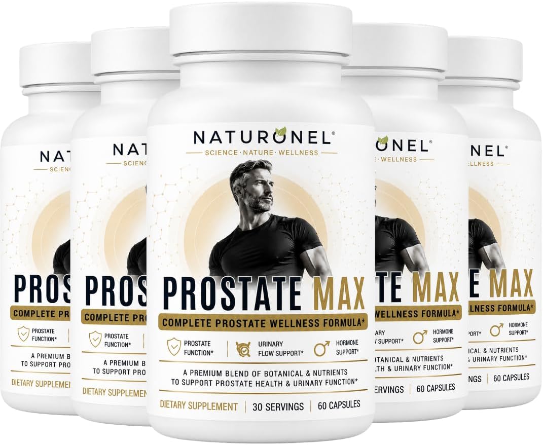 Prostate Max for Men (5-Pack) Advanced Prostate Support with Saw Palmetto 200mg, Pygeum, Plant Sterols, Mushroom Blend, Zinc &amp; Selenium - Supports Urinary Flow, Bladder Health &amp; Prostate Wellness