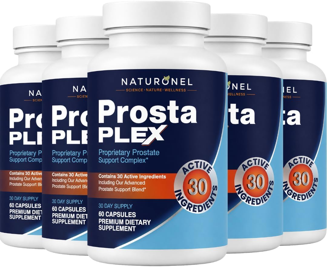 ProstaPlex Prostate Support (5 Bottles) Saw Palmetto 200mg, Pygeum, Plant Sterols, Mushroom Blend, Zinc &amp; Selenium - Supports Urinary Flow, Bladder Health &amp; Prostate Wellness