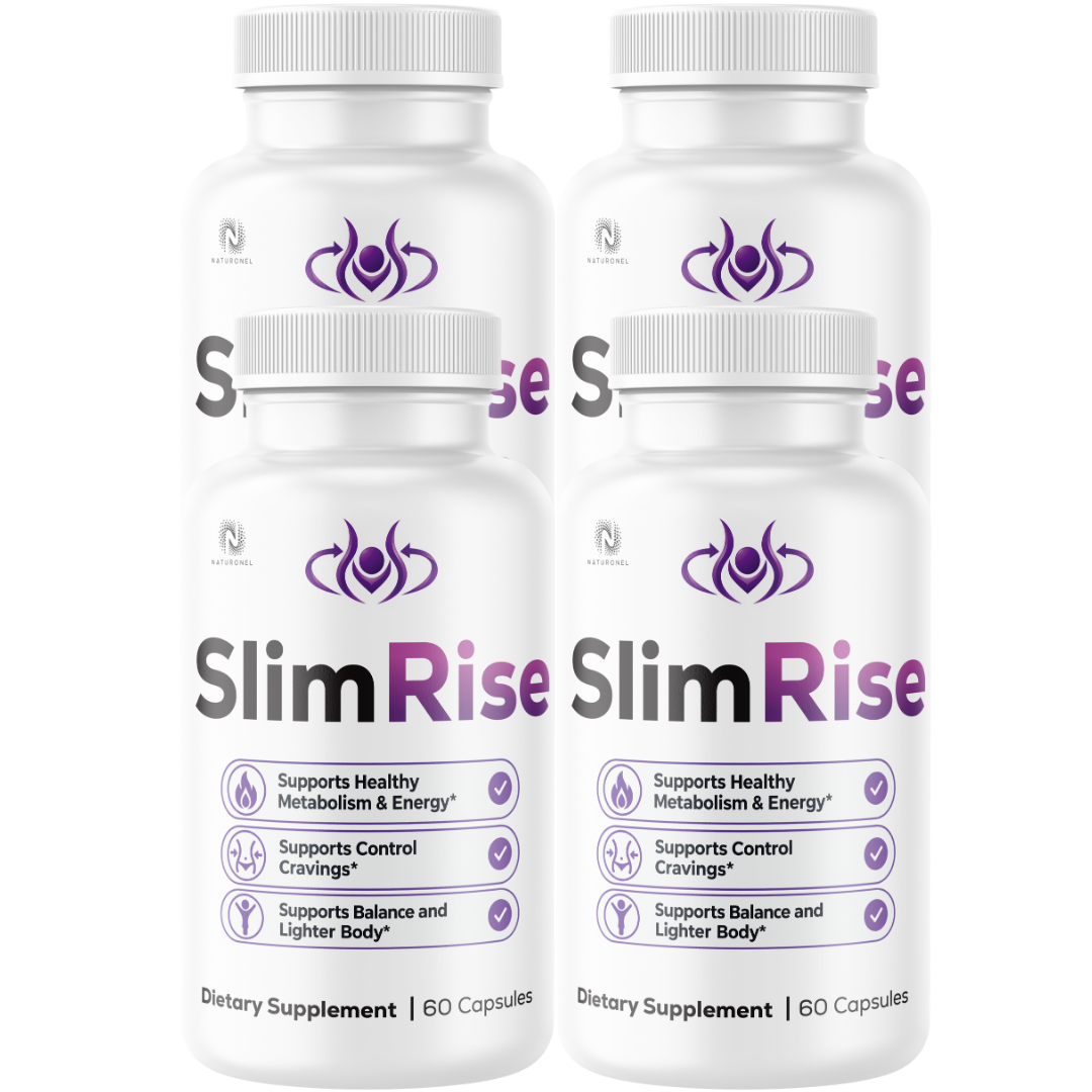SlimRise Metabolism Support Supplement for Women & Men (4 Pack) – Raspberry Ketones, African Mango, Green Tea & Apple Cider Vinegar