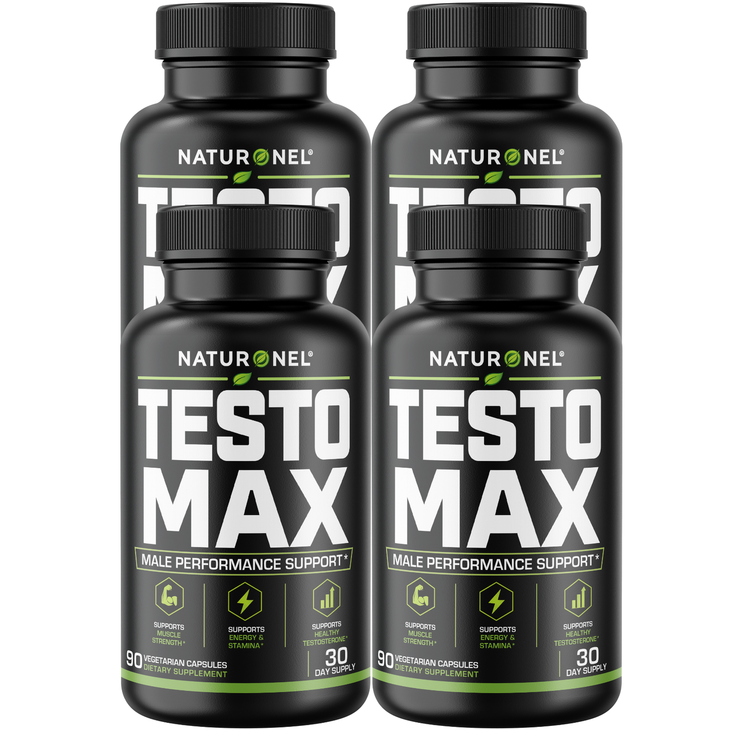Testo Max (4 Pack) Male Performance Formula – Testosterone Support Supplement for Men with Tribulus, Tongkat Ali, Horny Goat Weed, Zinc & Magnesium – Energy, Stamina & Strength Support
