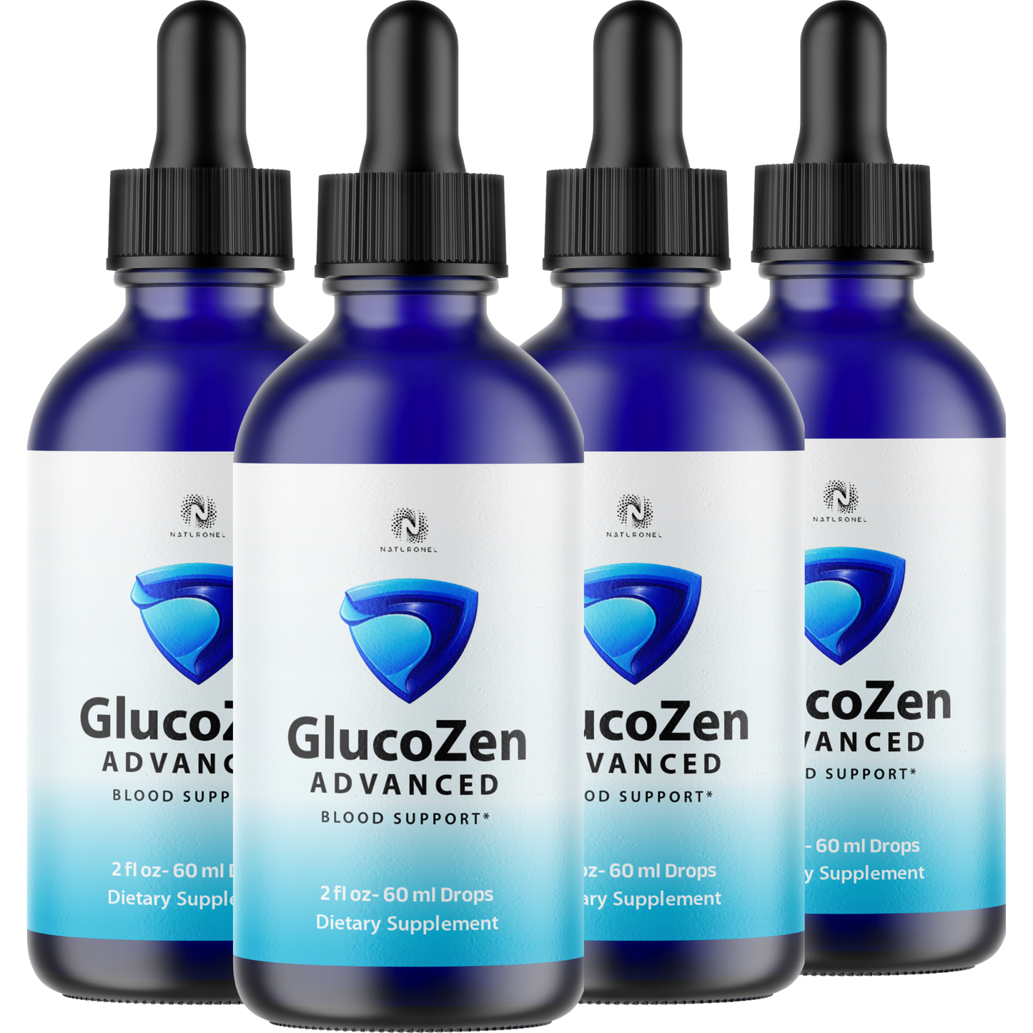 GlucoZen (4 Pack) Advanced Blood Support Drops – Liquid Dietary Supplement with L-Arginine HCl, L-Glutamine & L-Tryptophan