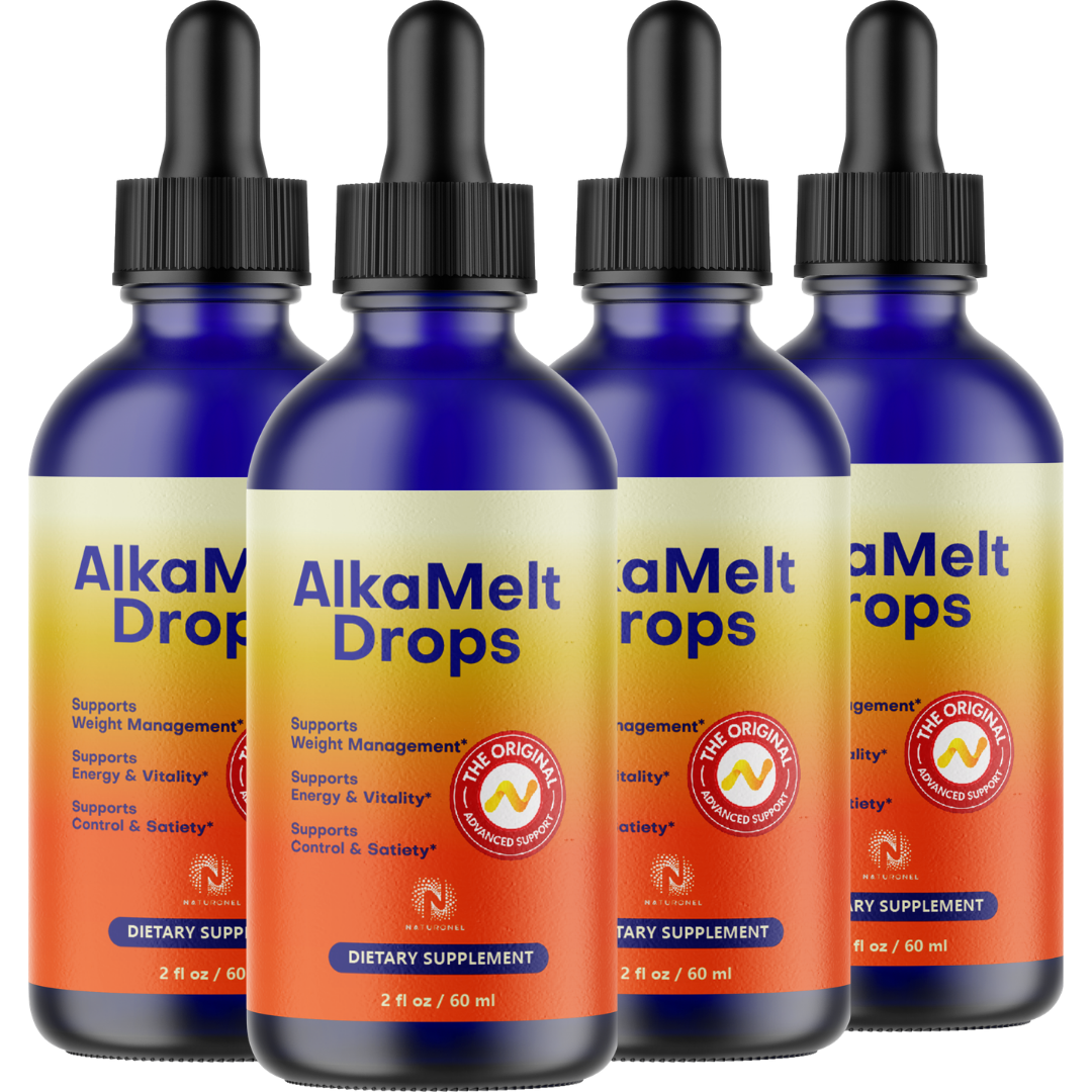 AlkaMelt Drops (4 Pack)  – Liquid Dietary Supplement for Weight Management & Energy Support – L-Arginine HCl, L-Glutamine & L-Tryptophan
